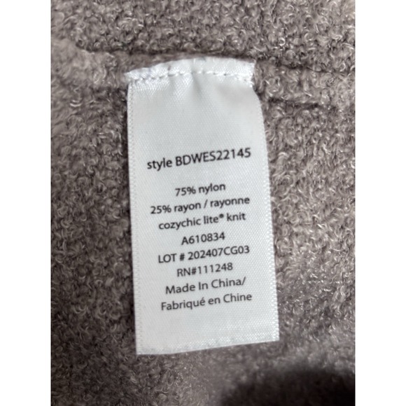 Barefoot Dreams CozyChic Lite V Neck Pullover Sweater Petite Medium Taupe Comfy - Picture 4 of 6